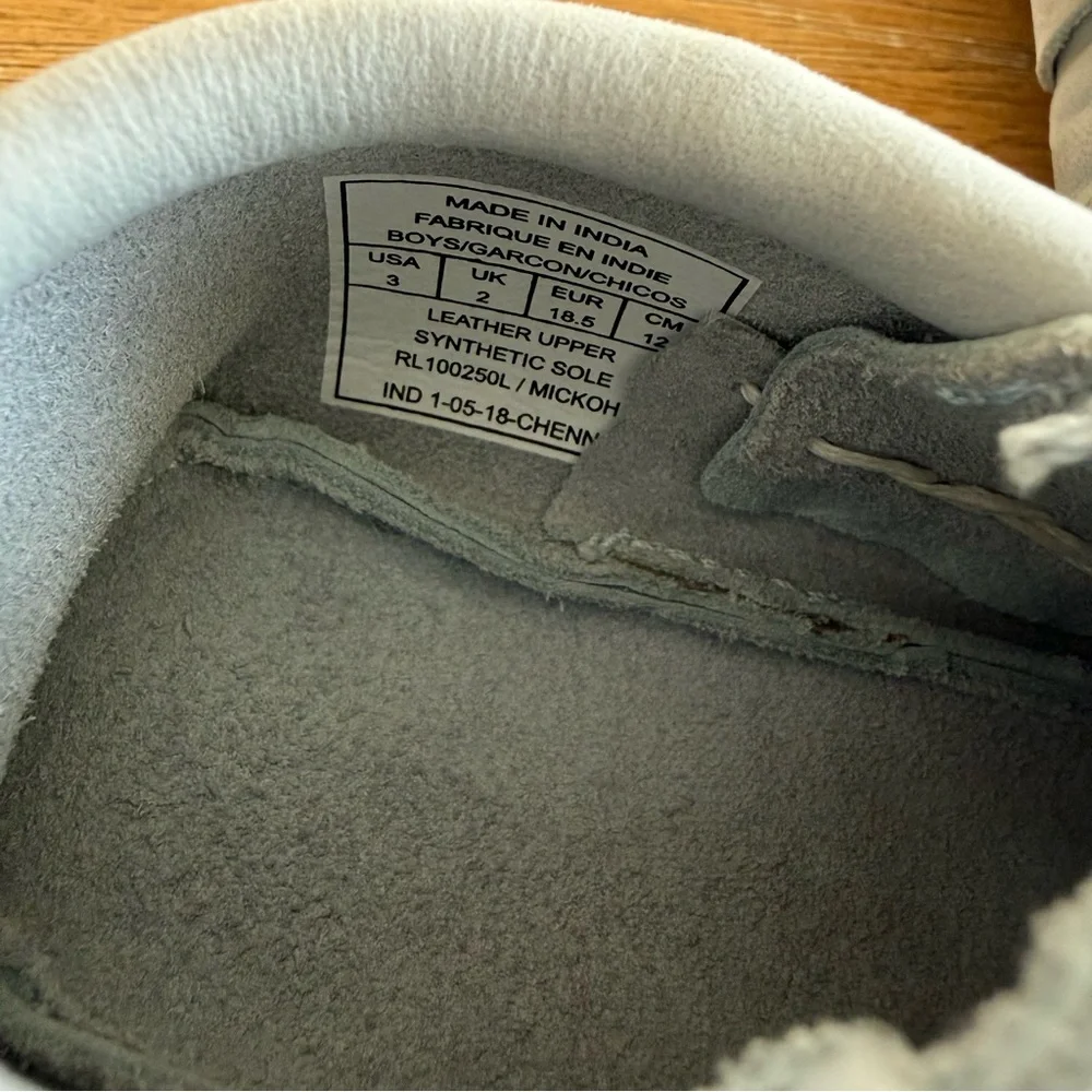 Polo by Ralph Lauren Light Gray Kids Moccasins
